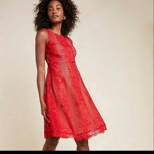 Nwt anthropologie red lace Georgia dress sz 6